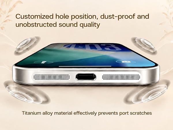 Anti-Lost Dust Plug, Speaker Dust Cover, Port Plug Accessories for iPhone 18 Pro/18 Pro Max