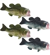 ZENFUN 4 Pack Fake Fish, Plastic Simulated Realistic Fish Model, Artificial Large Mouth Bass Fish...