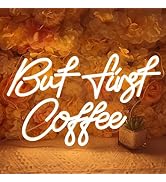 SYLHOME But First Coffee Led Neon Light Signs 5V Home Bedroom Kitchen Office Wall Decor Sign for ...