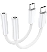 KAYQINHO 2 Pack USB C to 3.5 mm Jack Adapter, 3.5mm 1/8 Inch Aux to USB C Audio Headphone Jack Ad...