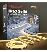 Shine Decor Outdoor Neon Rope Light IP67 Waterproof, ETL Listed Plug&Play 120V Driverless Flexibl...