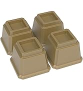 Napnapday Bed Risers 4 Inch Heavy Duty 4 Pack, Brown