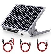 SUNER POWER 12V Waterproof Solar Battery Trickle Charger & Maintainer - 20 Watts Solar Panel Buil...