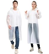 TUNCHMO 2-Pack Reusable Rain Coats - Extra Thick EVA (20%/100% Thicker) - Hooded Ponchos for Men/...