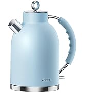 Electric Kettle ASCOT, Tea Kettle Hot Water Kettle Stainless Steel Kettle 1.6L 1500W Retro Tea He...