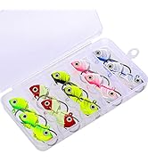 Sougayilang Swimbait Jig Head Lead Flats Jig Head Bait Lead Weighted Hooks Spin Fish Jig Heads Fi...