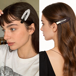 polka dot no bend hair clips?no crease hair clips for makeup?6 pack no bend hair clips