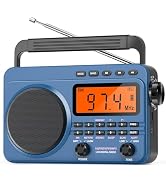 Digital AM FM Shortwave Radio 4000mAh Rechargeable Battery Best Reception | Portable Radio NOAA W...