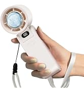 WISFISSH Handheld Fan with Intelligent Refrigeration Piece, Led Display, 100-Speed Stepless Adjus...