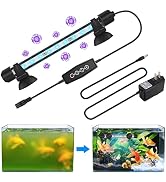 JAHEA Aquarium Clean Light,3W Mini UV Sanitizer Submersible Light,Fish Tank LED Light with Timer ...