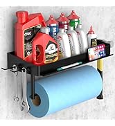 SUNTECH Garage Paper Towel Holder with Shelf, One Hand Tear, 12 inch Shop Paper Towel Holder, Pap...