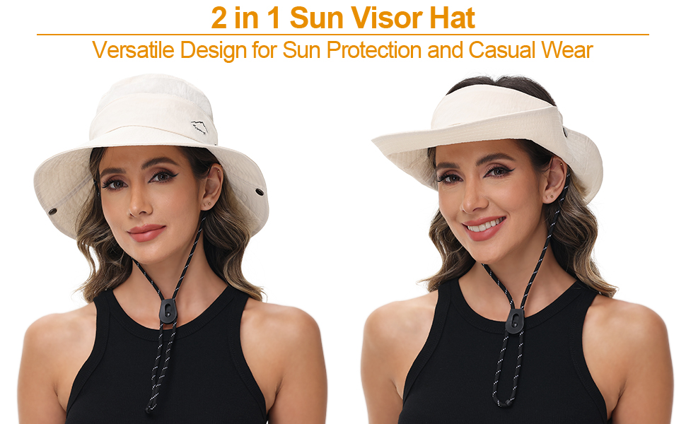 2 in 1 sun visor hat
