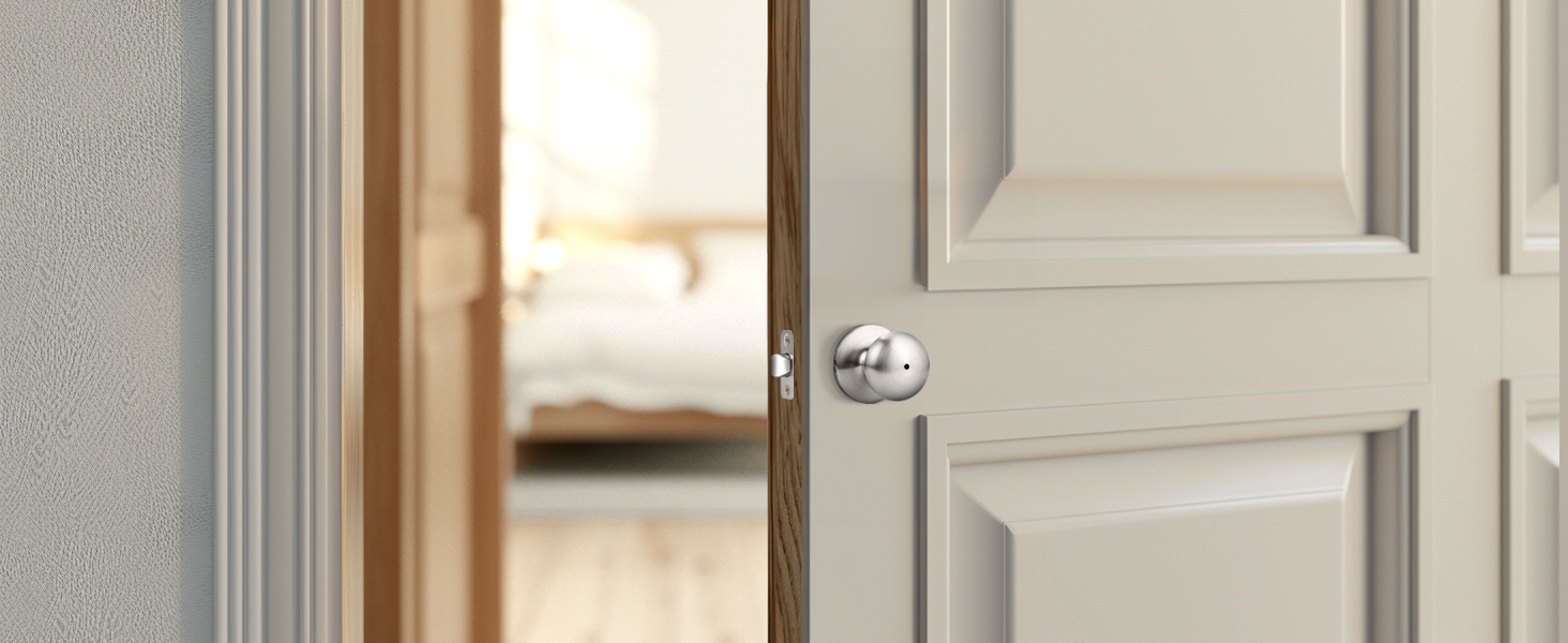 Privacy door knob brushed nickel no key for bedroom