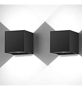 BIRTALO 20 Watt LED Up and Down Outdoor Wall Lights Adjustable 6500K Modern Wall Sconce Square Wa...