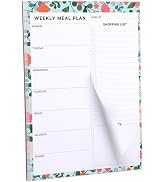 60 Sheets Meal Planner for fridge, Magnetic Meal Planner and Grocery List Undated Weekly Meal Pla...