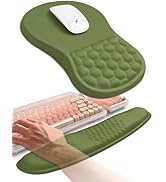 Hokafenle 2in1 Combination, Wave Keyboard Wrist Rest and Ergonomic Curvature Mouse Pad Wrist Supp...