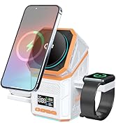 UZLNL 3-in-1 Wireless Charger, Touch Rotating Mechanical Design, Magnetic Fast Charger Station, Q...