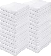 Towels N More 24 Pack 16x19 Bar Mop Towels White Absorbent Cotton Kitchen Towels - Quick Drying T...