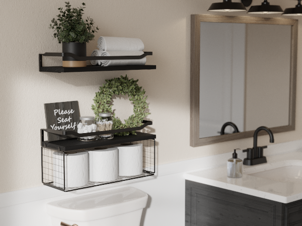 bathroom shelves