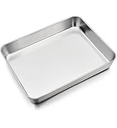 P&P CHEF 12.3 Inch Lasagna Pan, Stainless Steel Sheet Baking Pan, Rectangular Brownie Pan for Bak...