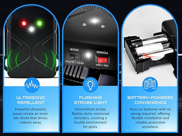 battery operated rodent repellent for car engines