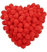 MORFEN 150 Pieces Pom Poms, 1 Inch Red Pom Poms for Crafts, Fuzzy Pompom Puff Balls, Small Pom Po...