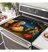 HOMETITUTE Nativity Scene Stove Top Cover 28x20 Inch Glass Top Protector Christmas Religious Kitc...