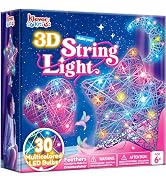 Klever Kits 3D String Art Kit for Kids, Light Up String Light Toy with 30 Multi-Colored LED Bulbs...