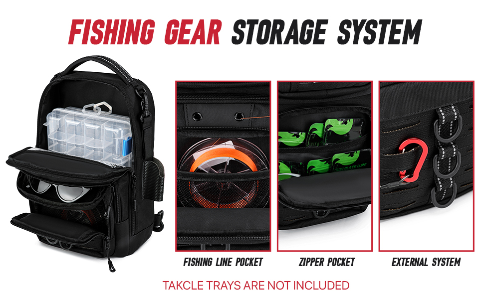 Fishing Sling Pack, Fishing Bag With Rod Holder