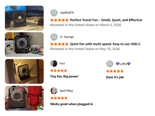 Koonie USB Desk Fan, Strong Wind Ultra Quiet Small Personal Fan