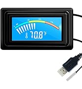 KETOTEK Digital Thermometer Temperature Gauge USB Power Supply with Sensor Probe for Aquarium Veh...