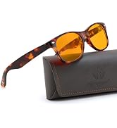 FEISEDY Orange/Red Tinte Blue Light Glasses for Women Men Sleep B0339 | Gaming Computer Sleep Eye...