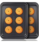 Small Baking Sheets, Nonstick Baking Toaster Oven Tray Cookie Sheet, 1 or 2 Person Household, Set...