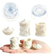 Cute Tiny Carousal Jar Resin Silicone Mold with Lid Micro Dollhouse Things Epoxy Casting Mold for...