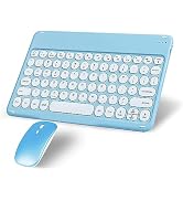 Wireless Bluetooth Keyboard and Mouse Combo Portable Mini Small Slim Compact Typewriter Ergonomic...