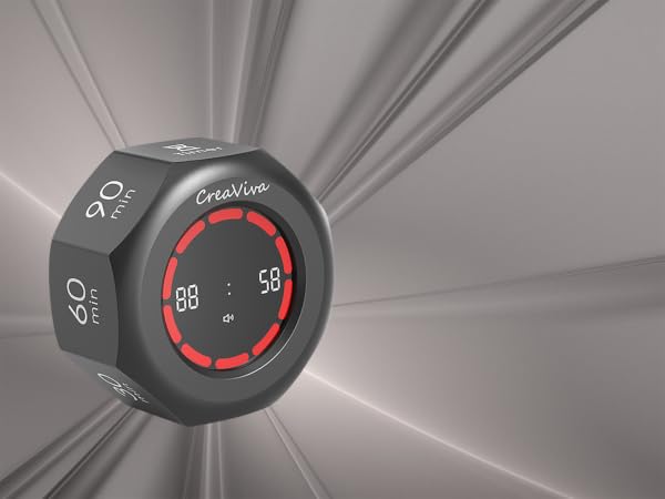 Creaviva digital visual cube timer space grey color