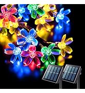 JMEXSUSS 2 Pack Solar Flower String Lights, Total 100LED Solar String Lights Outdoor Waterproof, ...