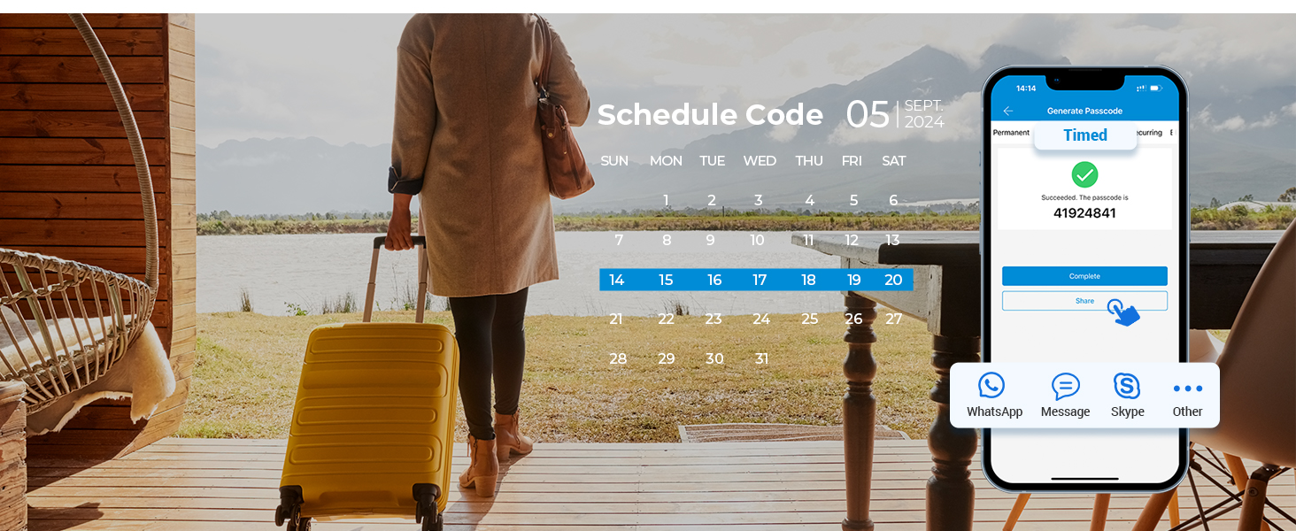Smart lock remotely generate and share to guests, renters