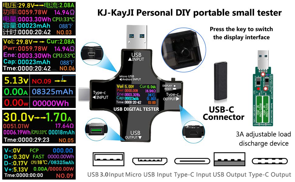 usb tester usb power meter usb meter usb voltage and current tester usb c power meter voltage meter