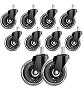 CLOATFET Office Chair Wheels 10 Pack, 3 Inch Heavy Duty Replacement Chair Wheels, Smooth Rolling ...
