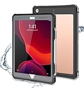 FXXXLTF iPad Case, Waterproof Full Body Cover for iPad 10.2 inch 2021 (Black), Compatible with 7t...