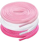 UpUGo 3 Pair Oval Shoe Laces, Half Round 1/4" Shoelaces for Athletic Running Sneakers Shoes Boot ...