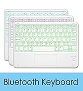 TOPIPRO Bluetooth Keyboard, Slim 7 Colors Backlit Wireless Bluetooth Keyboard with Touchpad Built...
