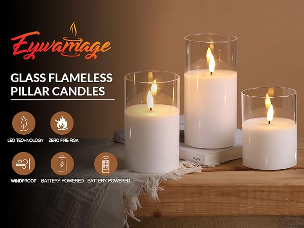 Clear Glass Flameless Candles