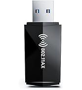 USB WiFi 6 Adapter for PC Desktop - AX1800Mbps 5GHz 2.4GHz USB 3.0 Wireless Network Adapter for C...