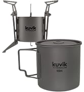 Kuvik Titanium 650ml (22 oz) Pot & Titanium Siphon Alcohol Stove Bundle