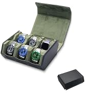 YANHHAN Watch Box for Men, 6-Slot PU Leather Watch Case with Removable Watch Pillows, Snap Closur...