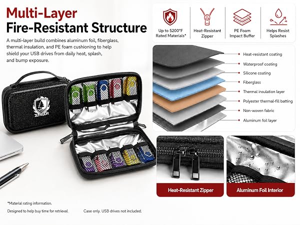 fireproof USB drive storage
