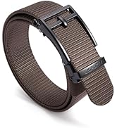 SKiporty Men's Ratchet Tactical Belt, Nylon Web Work Belts with Automatic Slide Buckle,Durable Ad...