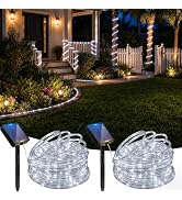 Fairdeer Total 78FT 200LED Solar Rope Lights Outdoor Waterproof, Cool White | 6000K Cold White So...
